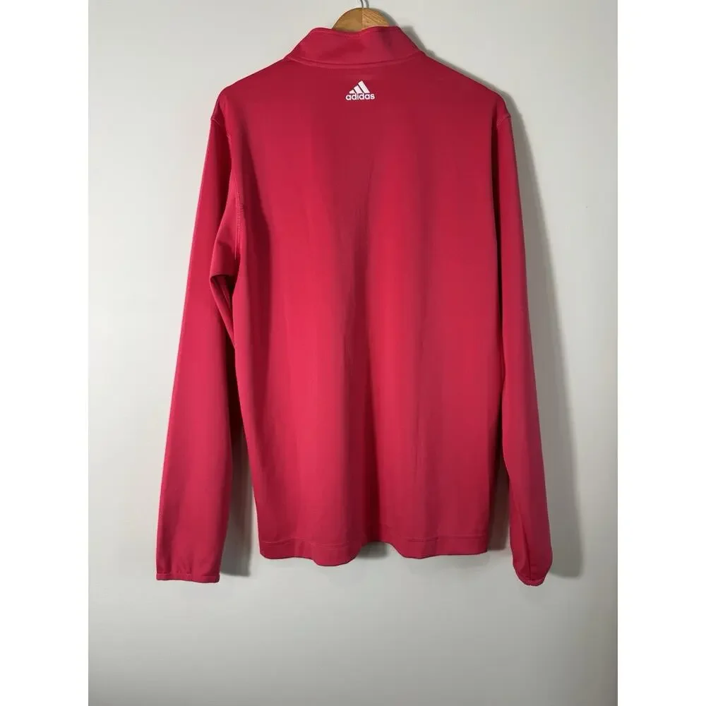 Adidas Performance Three-Stripe Long Sleeve Red 1/4 Zip Size M Unisex Sports